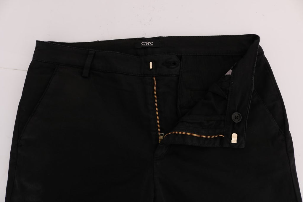 Costume National Schwarze Slim Fit Baumwoll-Stretch-Hose