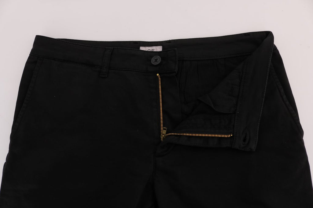 GF Ferre Schwarze Baumwoll-Stretch-Chino-Hose