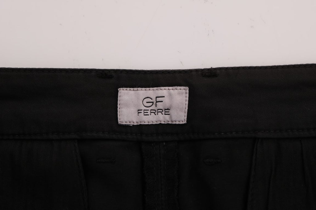 GF Ferre Schwarze Baumwoll-Stretch-Chino-Hose