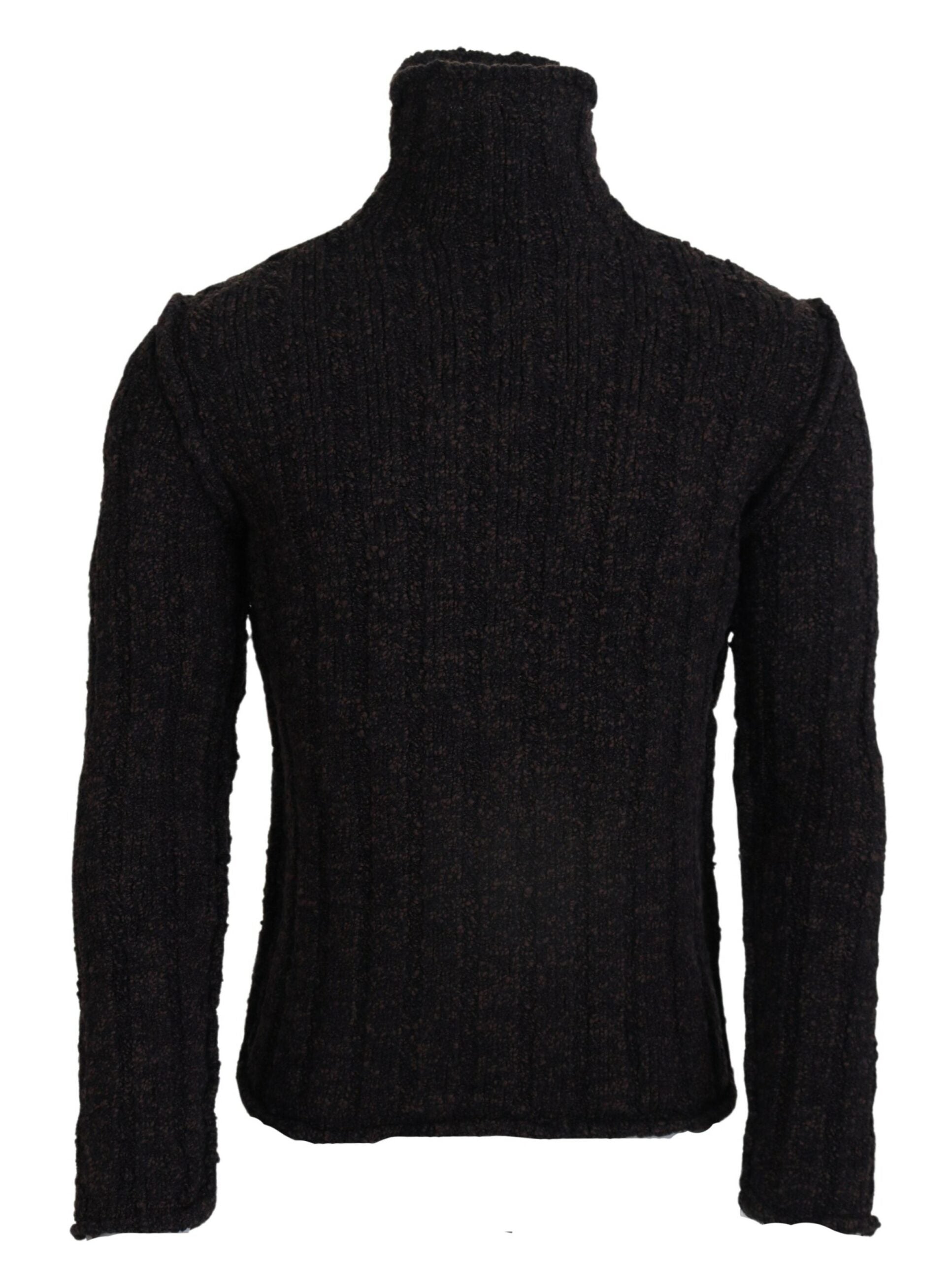 Dolce & Gabbana Brauner Wollstrick-Rollkragenpullover
