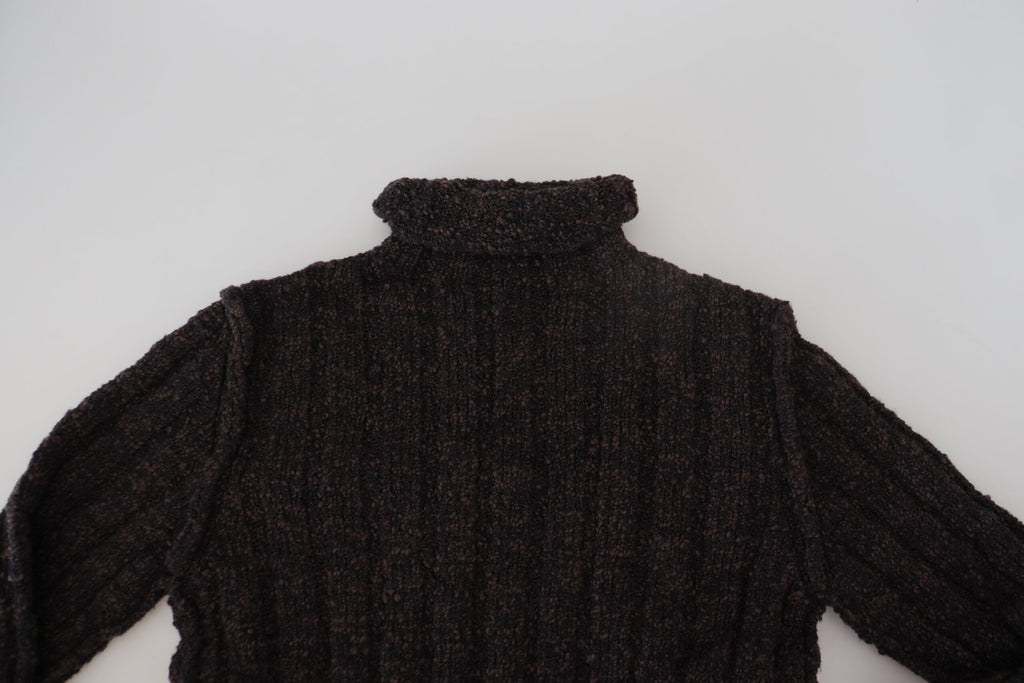 Dolce & Gabbana Brauner Wollstrick-Rollkragenpullover