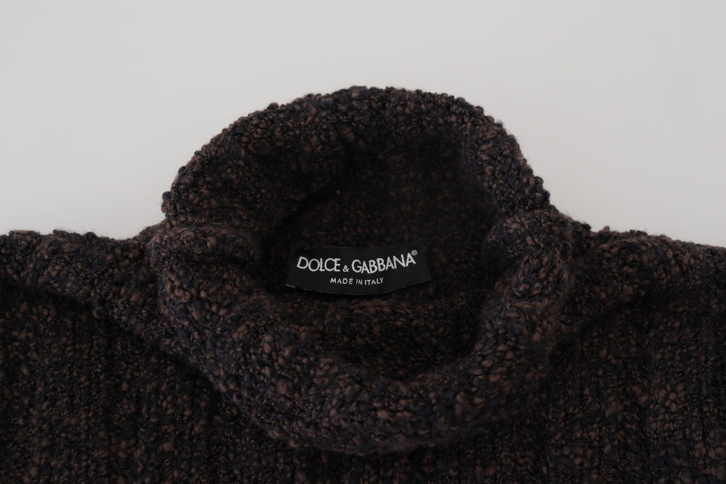 Dolce & Gabbana Brauner Wollstrick-Rollkragenpullover