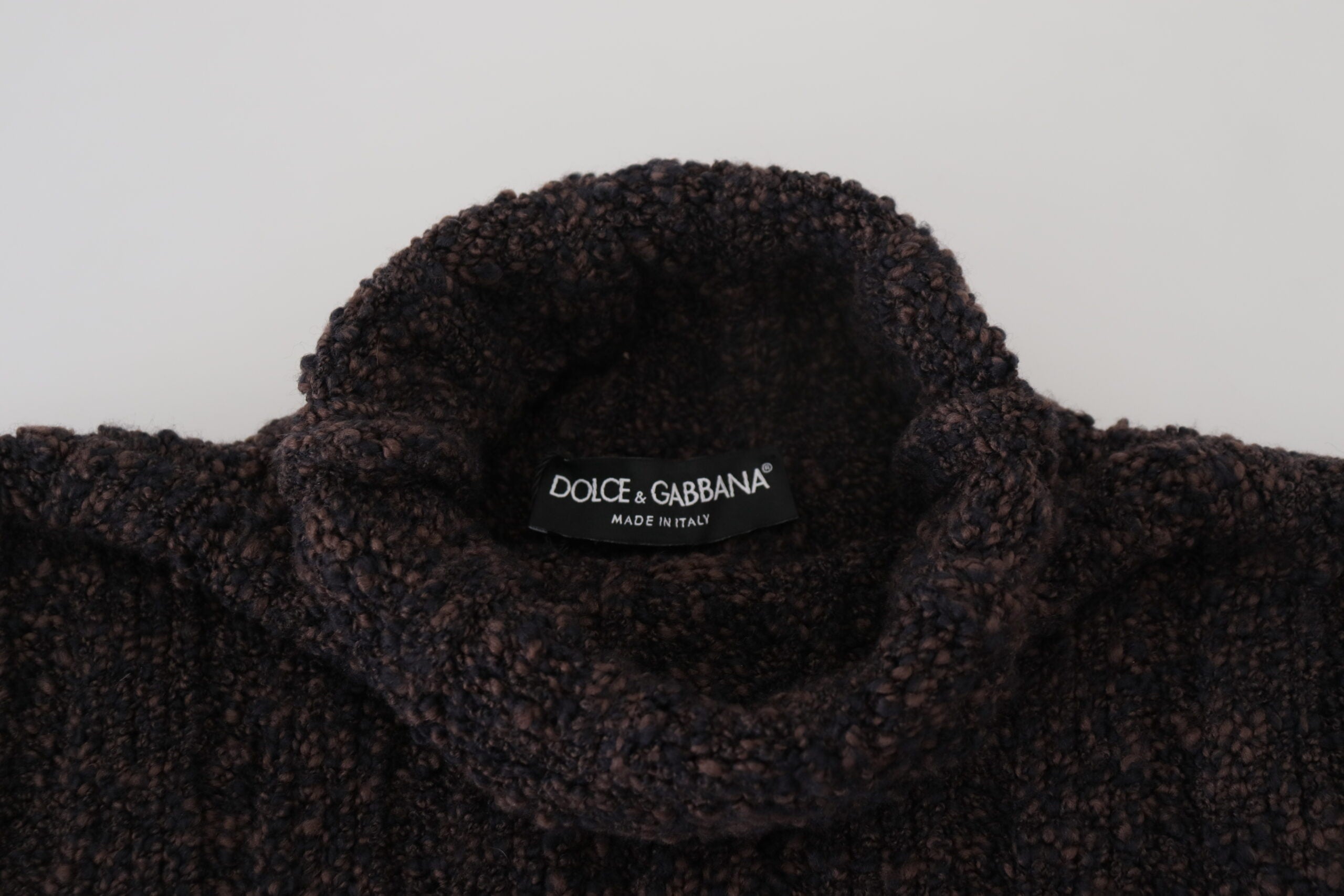 Dolce & Gabbana Brauner Wollstrick-Rollkragenpullover