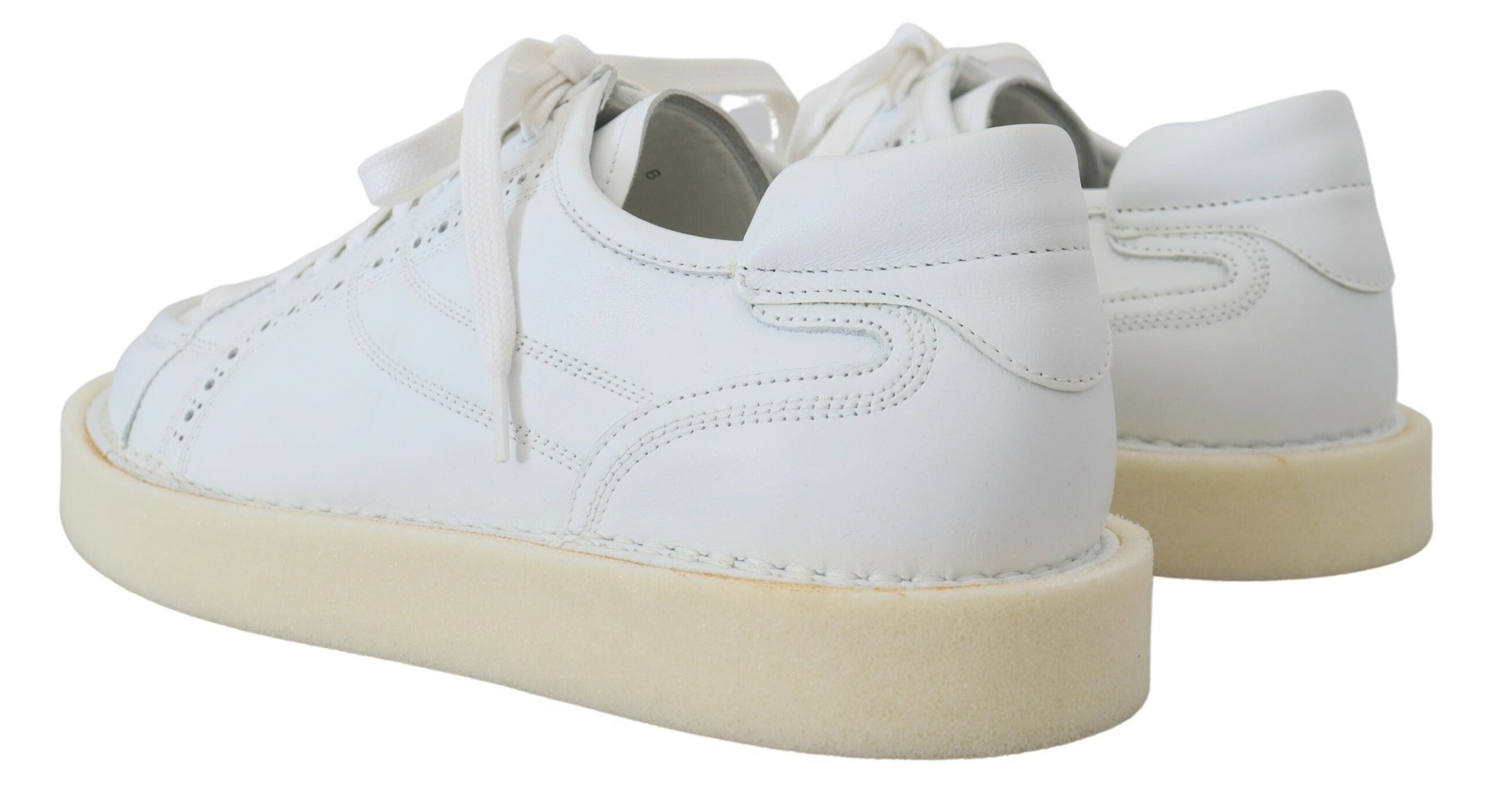 Dolce & Gabbana Weiß Leder Low Top Oxford Turnschuhe Freizeitschuhe