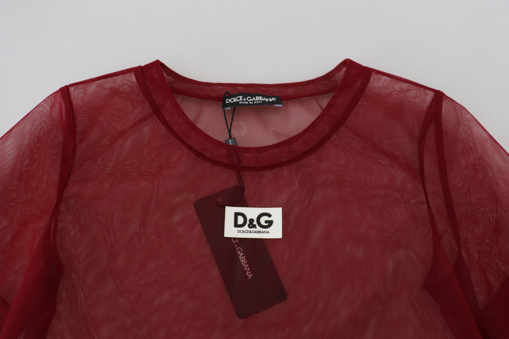 Dolce & Gabbana Kastanienbraunes zweilagiges Shift-Minikleid aus Nylon