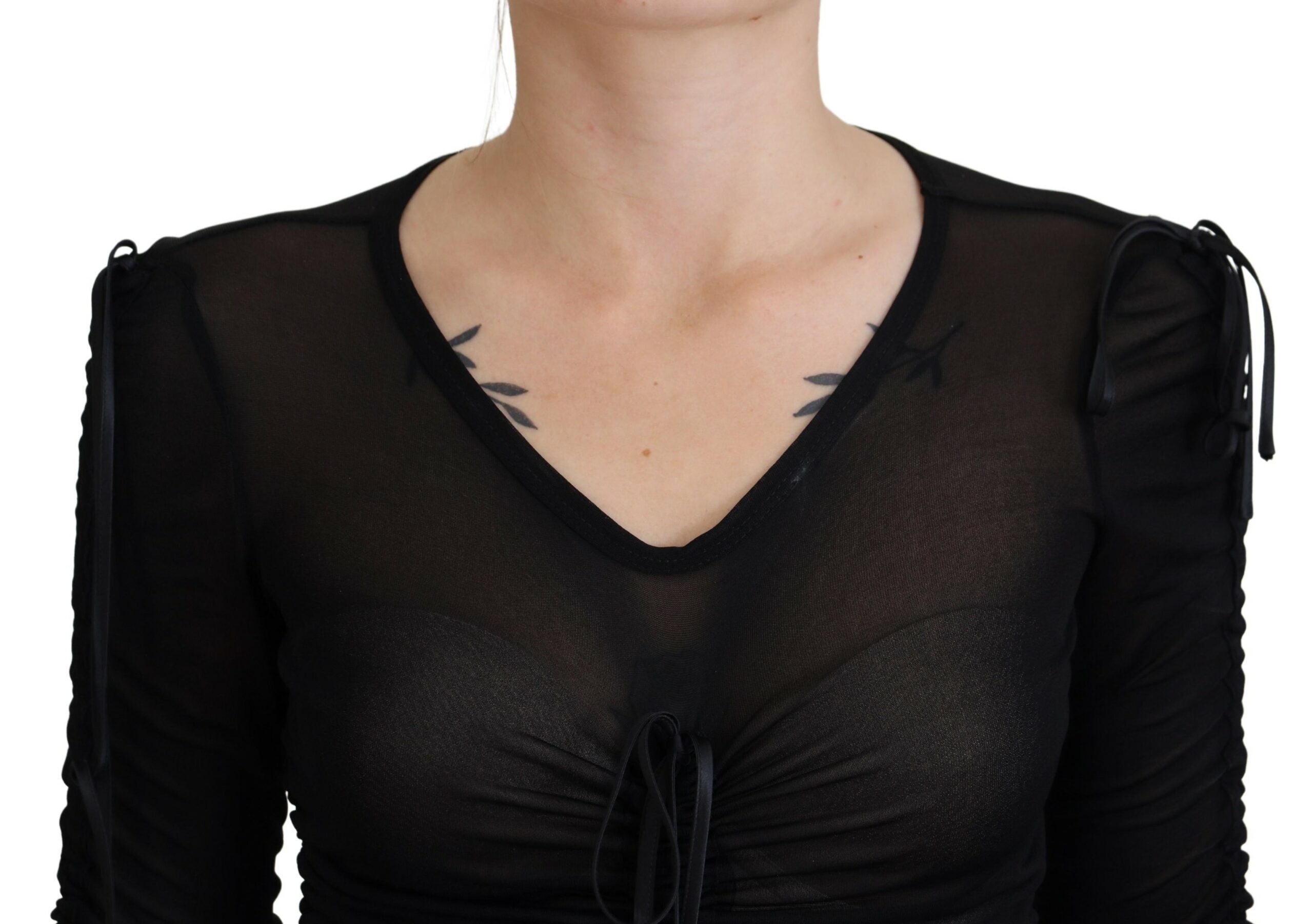 Dolce & Gabbana Schwarzes Viskose Bodycon Etuikleid Midikleid