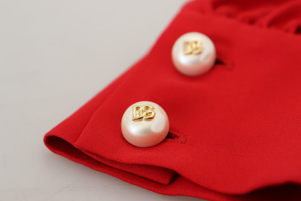 Dolce & Gabbana Rotes Seidenmantelkleid in A-Linie, knielang