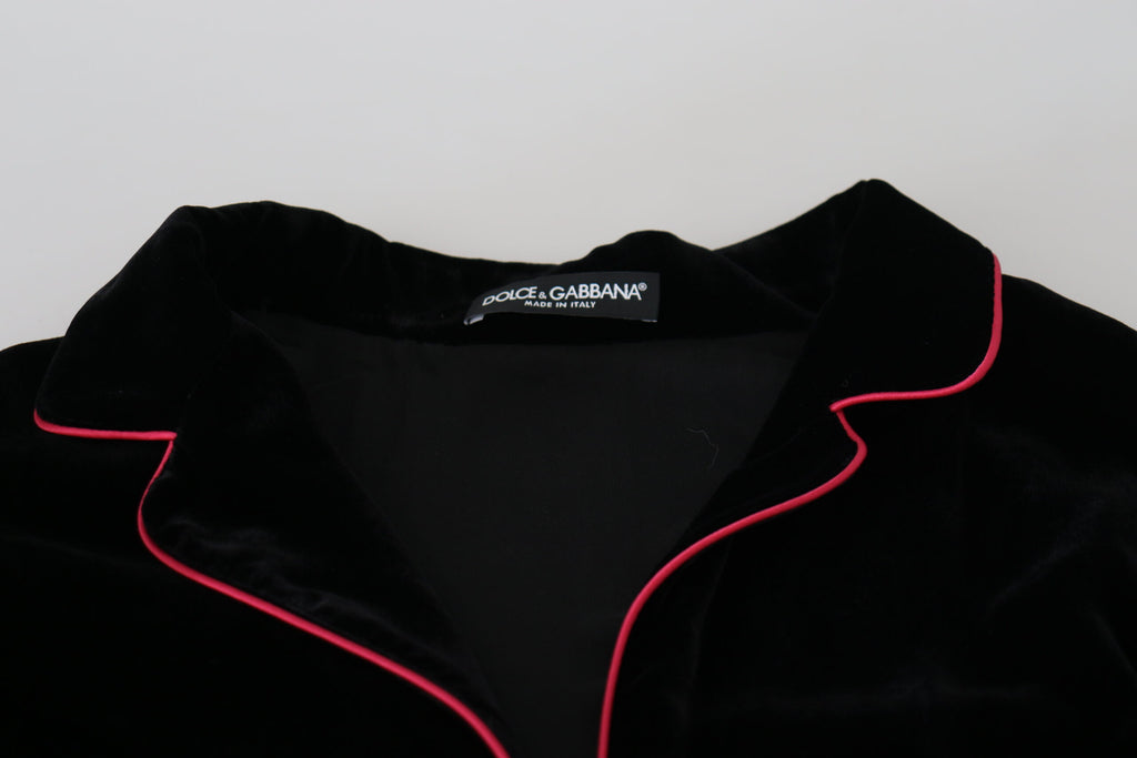 Dolce & Gabbana Schwarzer Blazer mit Gürtel und Knöpfen Viskosejacke
