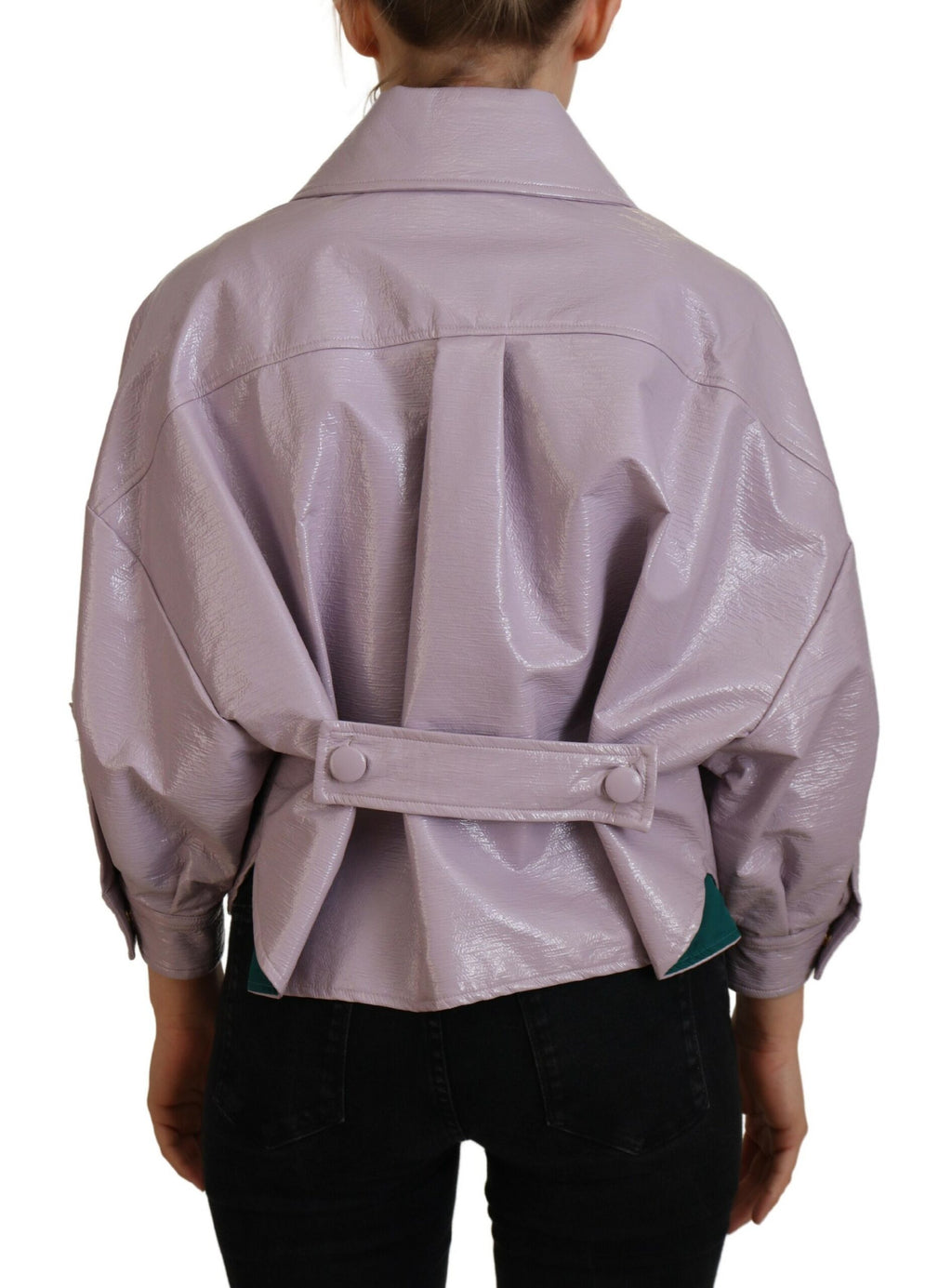 Dolce & Gabbana Lila Baumwolle Button Down Cropped Jacket