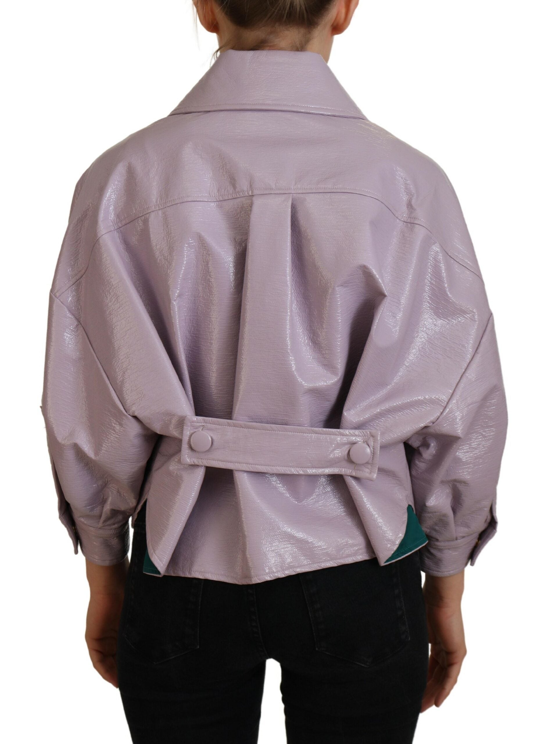 Dolce & Gabbana Lila Baumwolle Button Down Cropped Jacket
