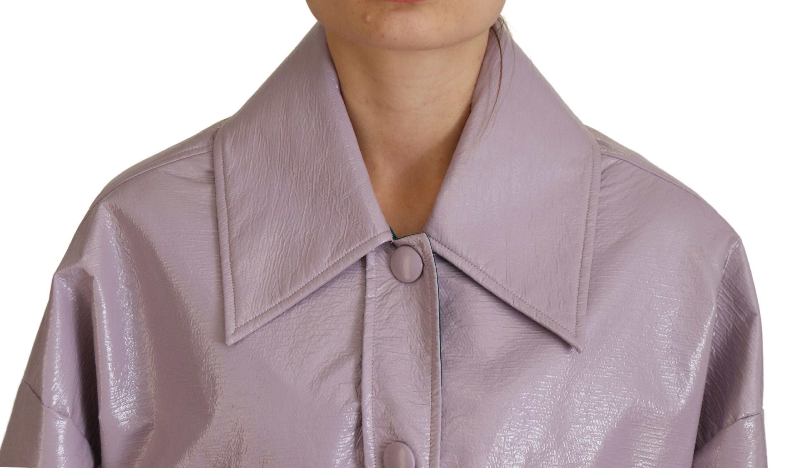 Dolce & Gabbana Lila Baumwolle Button Down Cropped Jacket