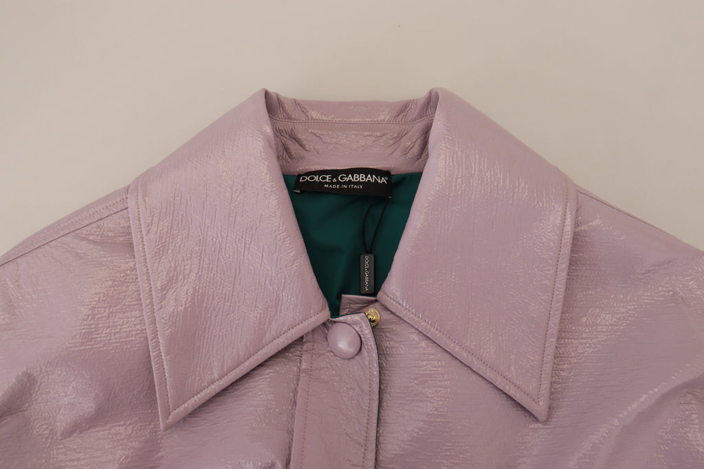 Dolce & Gabbana Lila Baumwolle Button Down Cropped Jacket