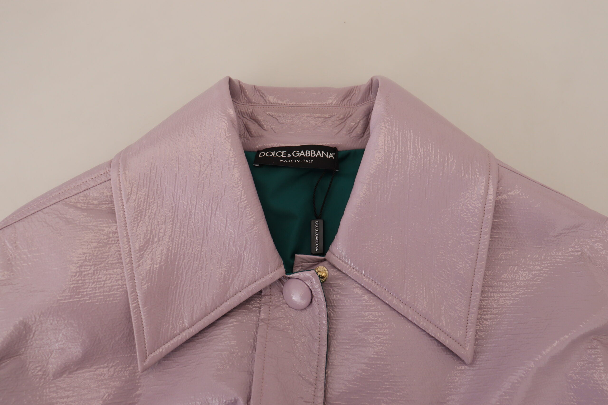 Dolce & Gabbana Lila Baumwolle Button Down Cropped Jacket