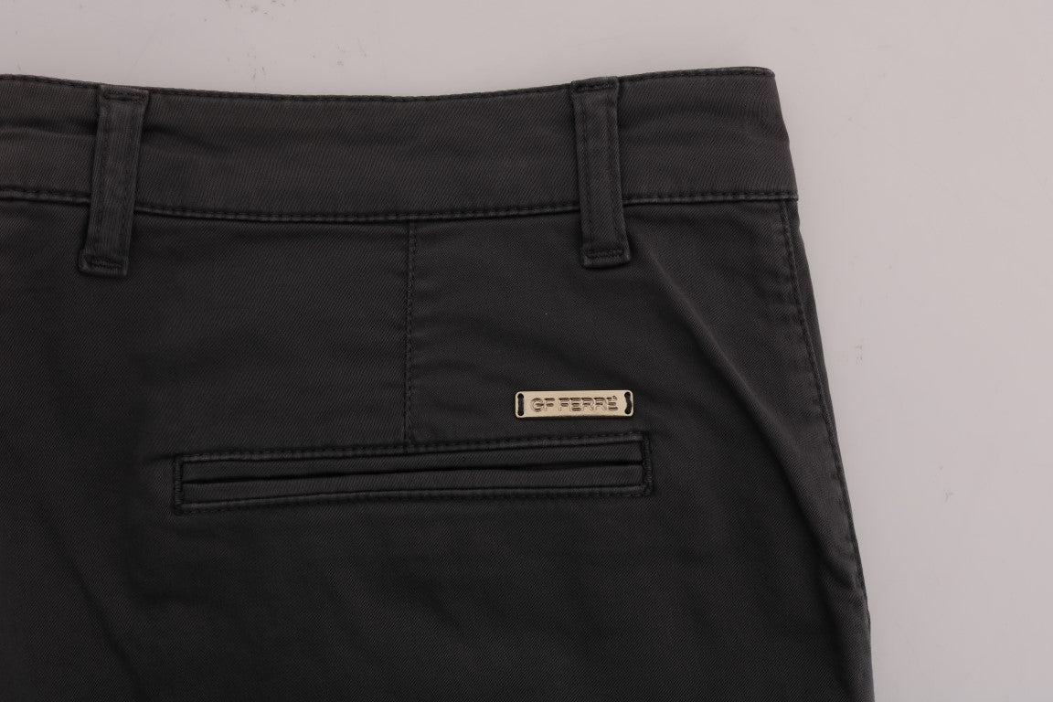 GF Ferre Graue Baumwoll-Stretch-Chino-Hose