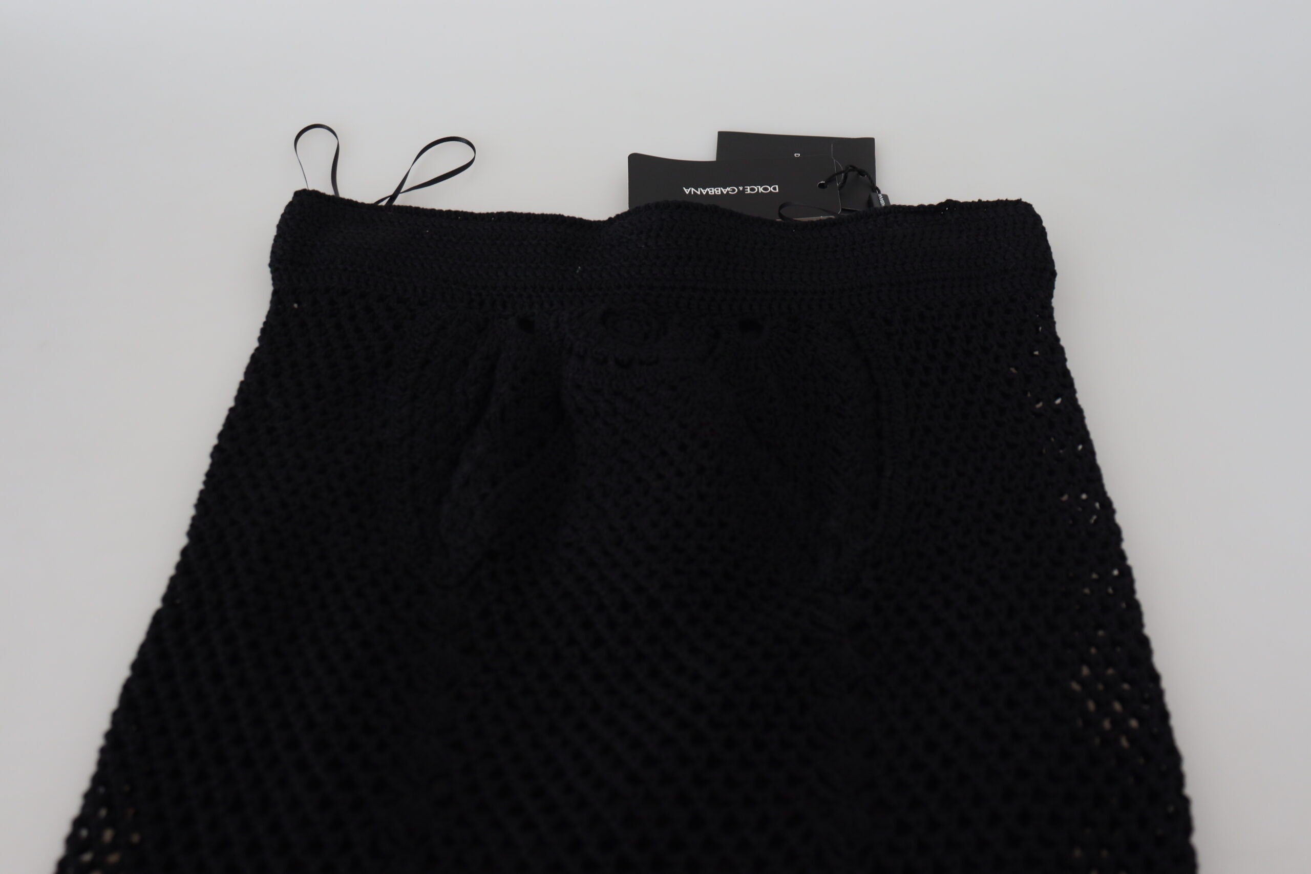 Dolce & Gabbana Schwarzer Baumwollstrickrock mit hoher Taille für Meerjungfrauen