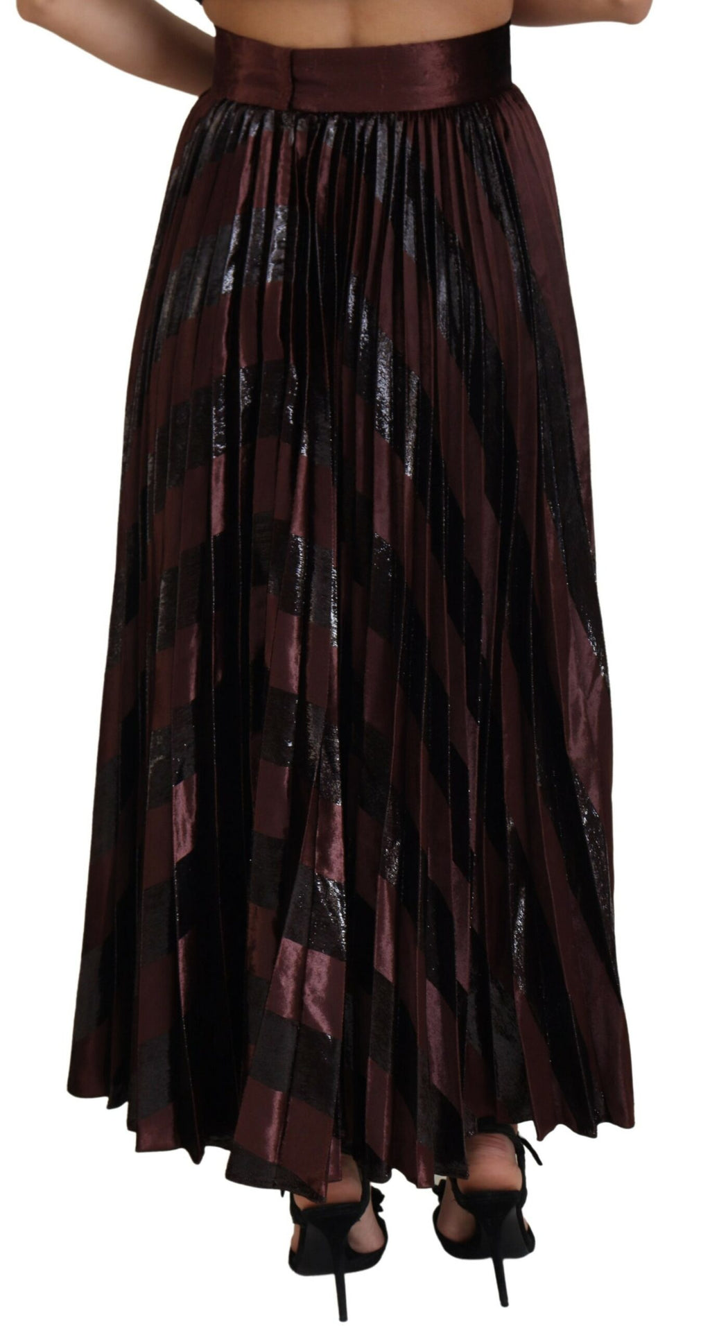 Dolce & Gabbana Brauner Polyester-Maxirock mit hoher Taille und A-Linie