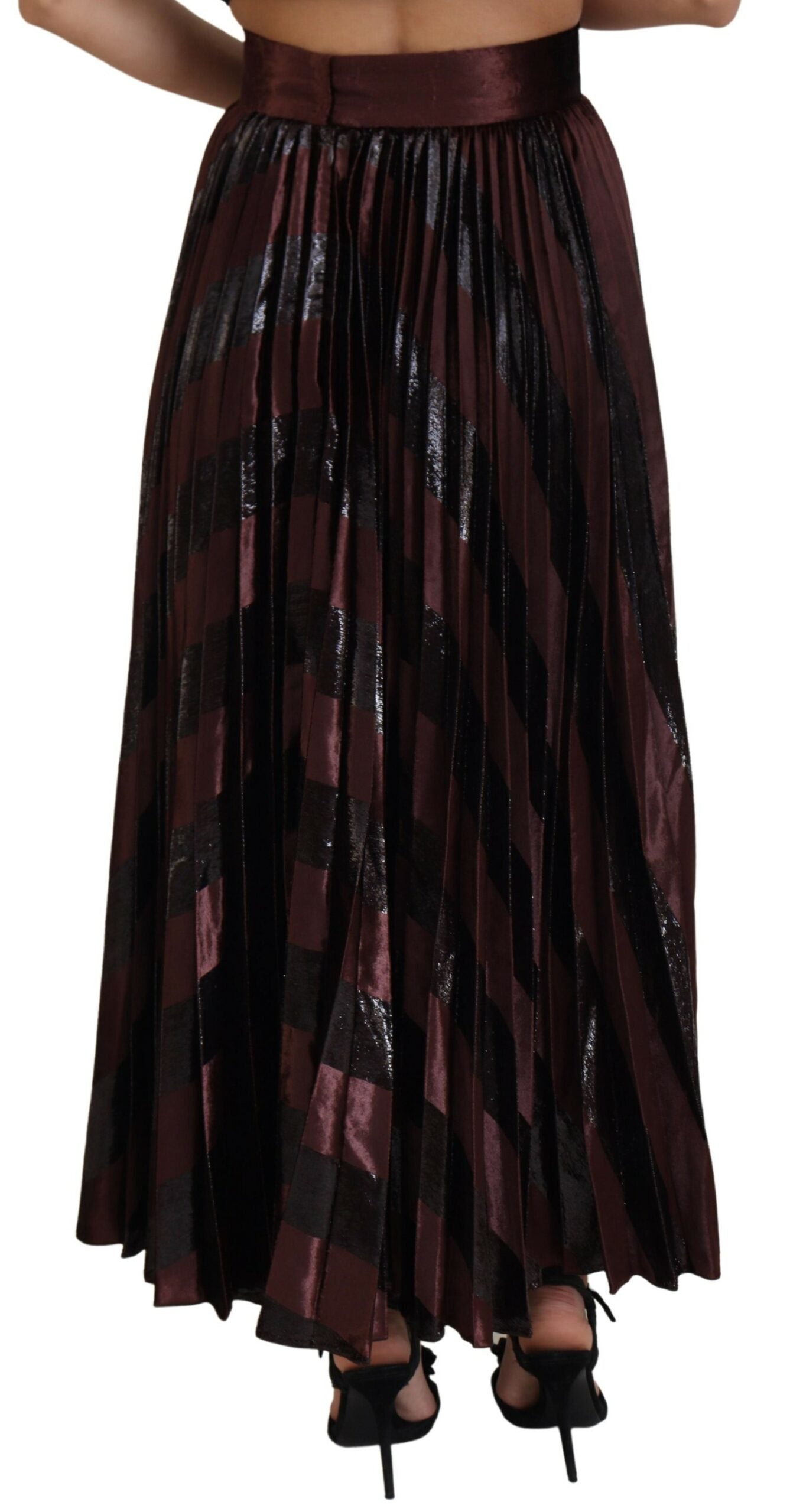 Dolce & Gabbana Brauner Polyester-Maxirock mit hoher Taille und A-Linie