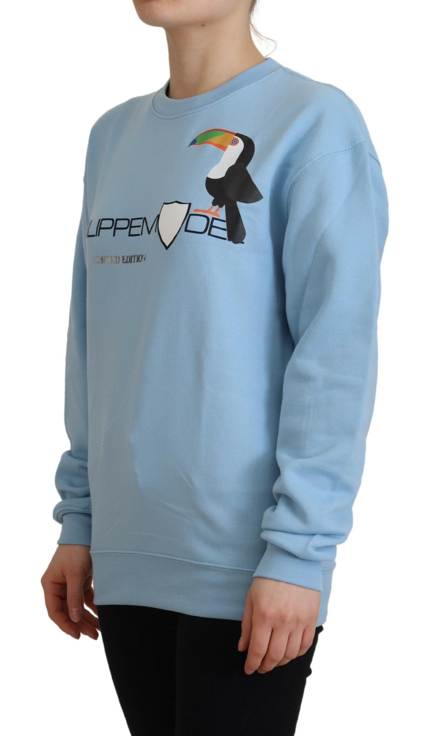 Philippe Model Hellblauer Pullover mit Logodruck und langen Ärmeln