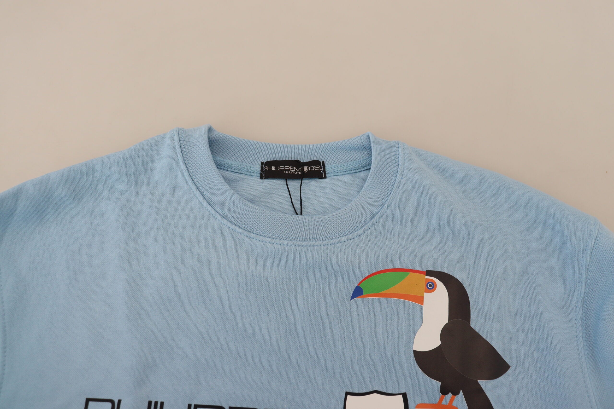 Philippe Model Hellblauer Pullover mit Logodruck und langen Ärmeln