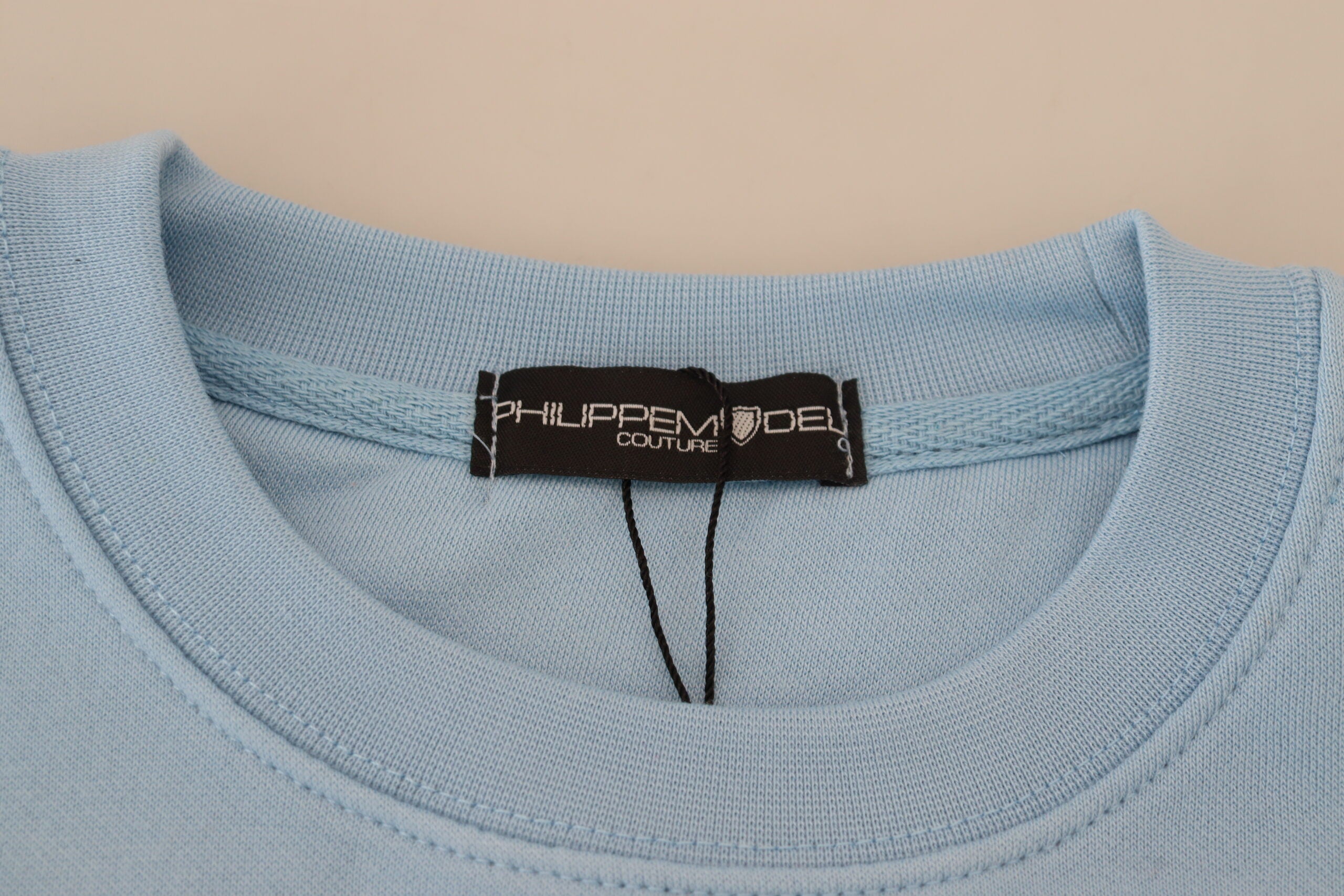 Philippe Model Hellblauer Pullover mit Logodruck und langen Ärmeln