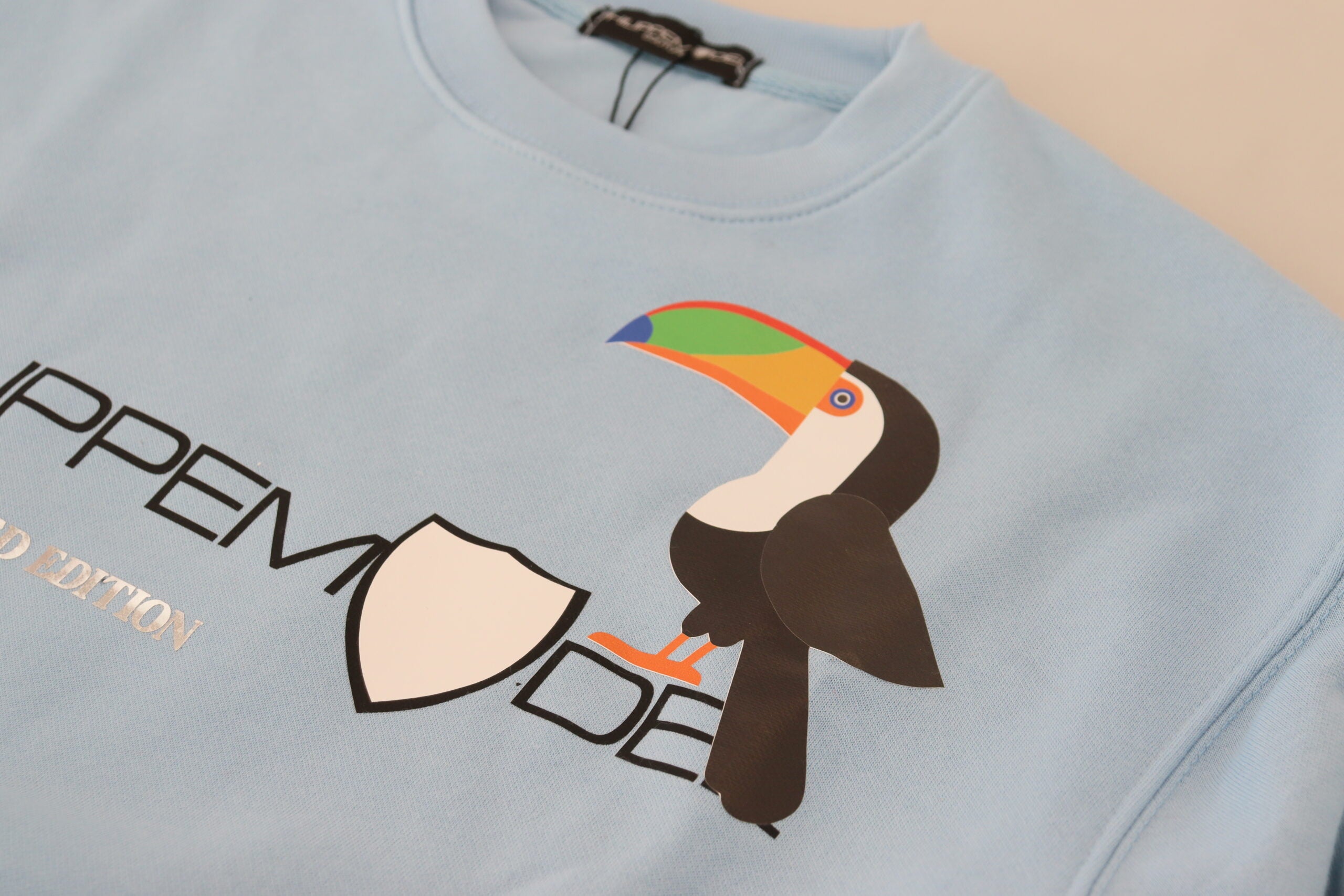 Philippe Model Hellblauer Pullover mit Logodruck und langen Ärmeln