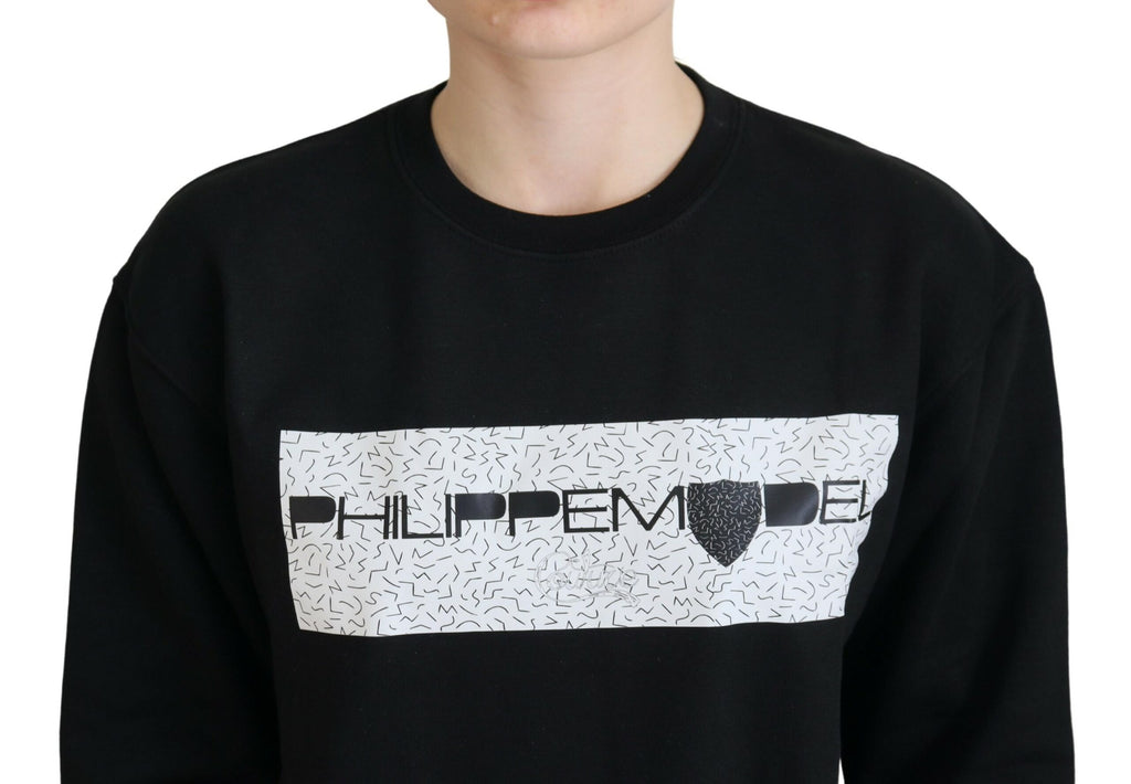 Philippe Model Schwarzer bedruckter Pullover mit langen Ärmeln