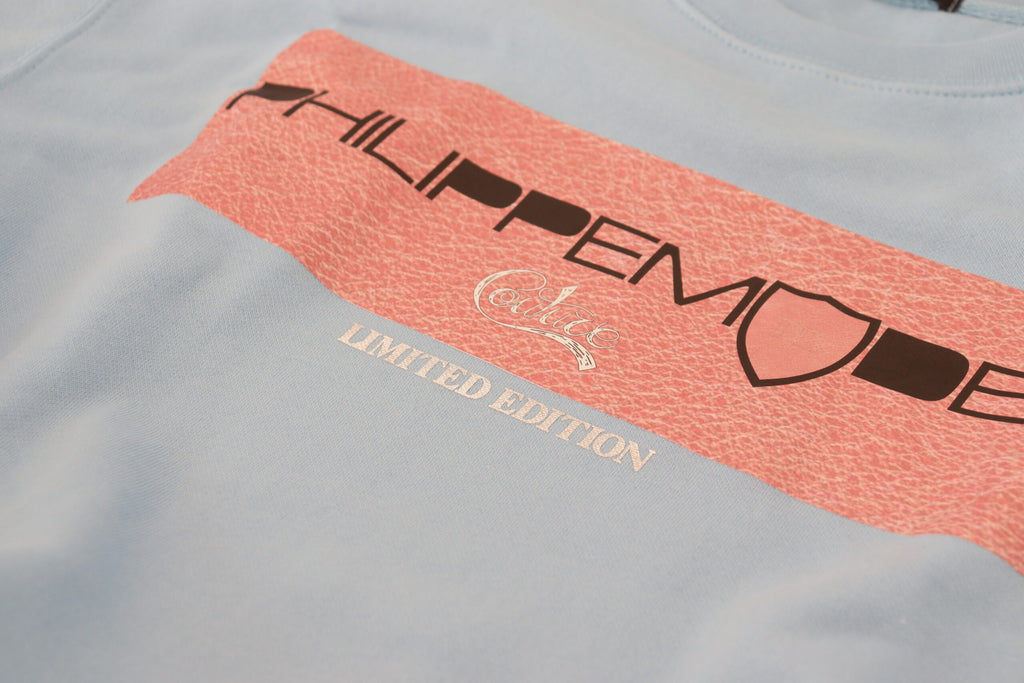 Philippe Model Hellblauer Pullover mit Logodruck und langen Ärmeln