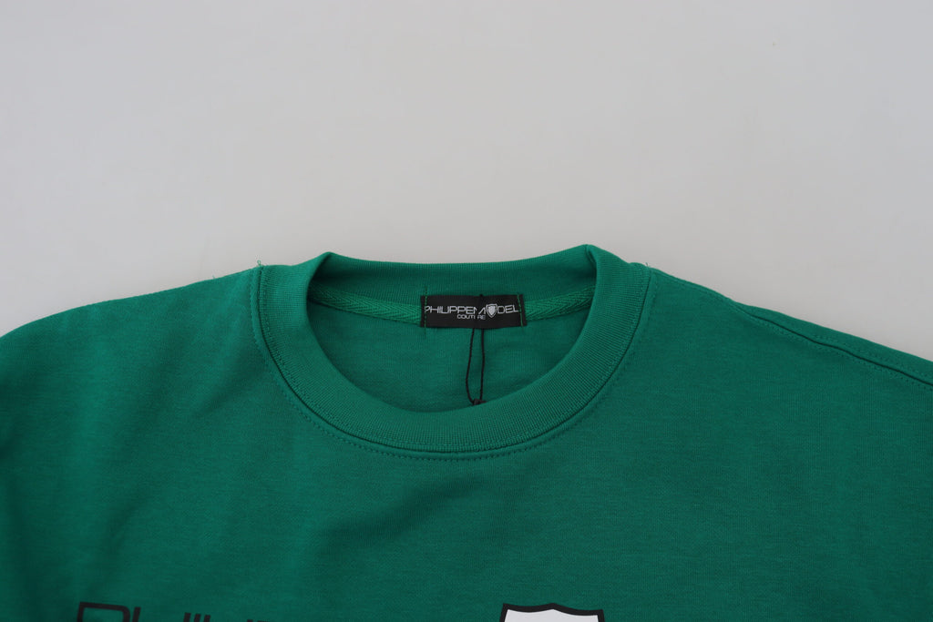 Philippe Model Grün bedruckter Langarmpullover Pullover