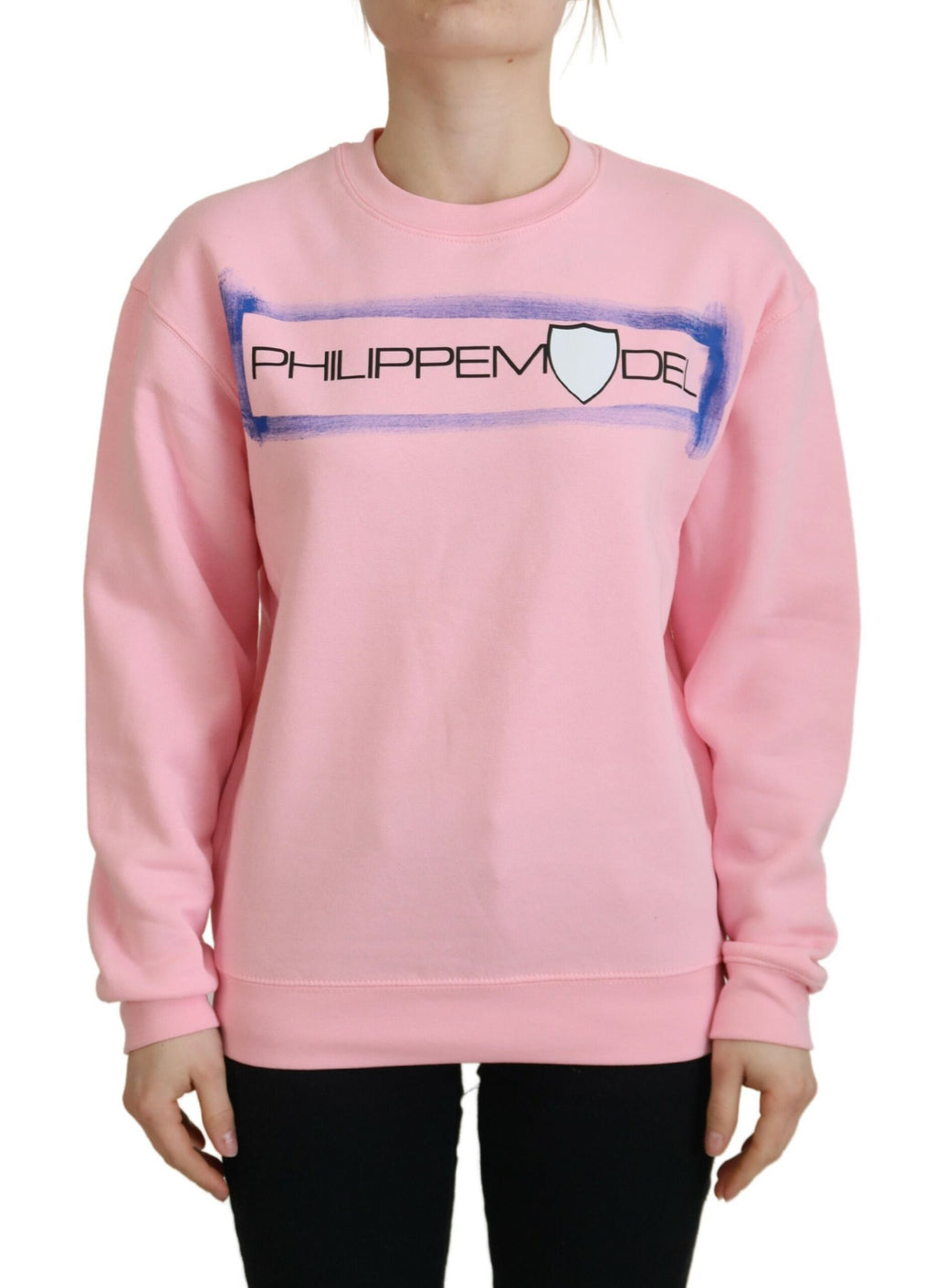 Philippe Model Rosa bedruckter Pullover mit langen Ärmeln