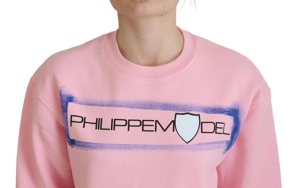 Philippe Model Rosa bedruckter Pullover mit langen Ärmeln