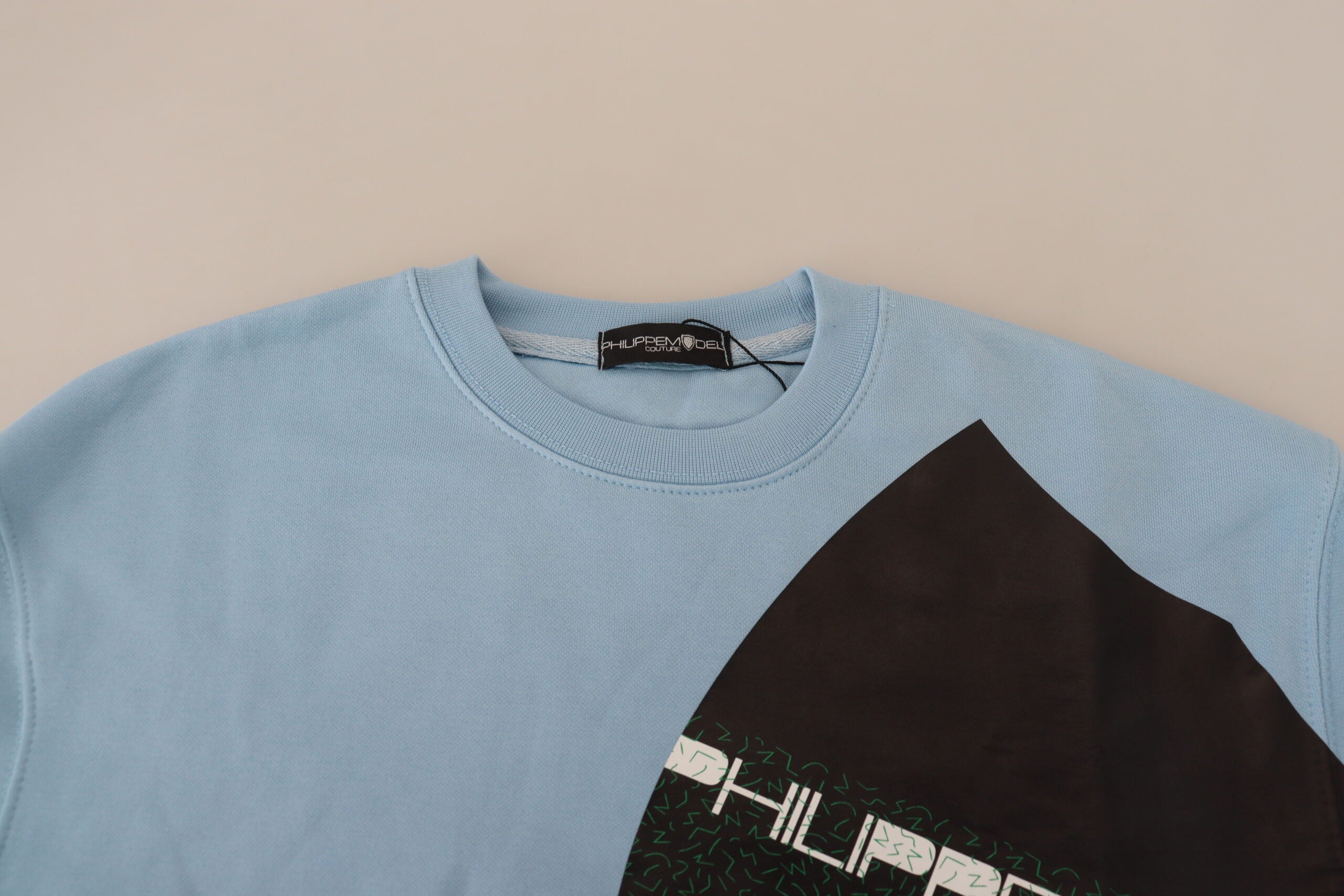 Philippe Model Hellblauer Pullover mit Logodruck und langen Ärmeln