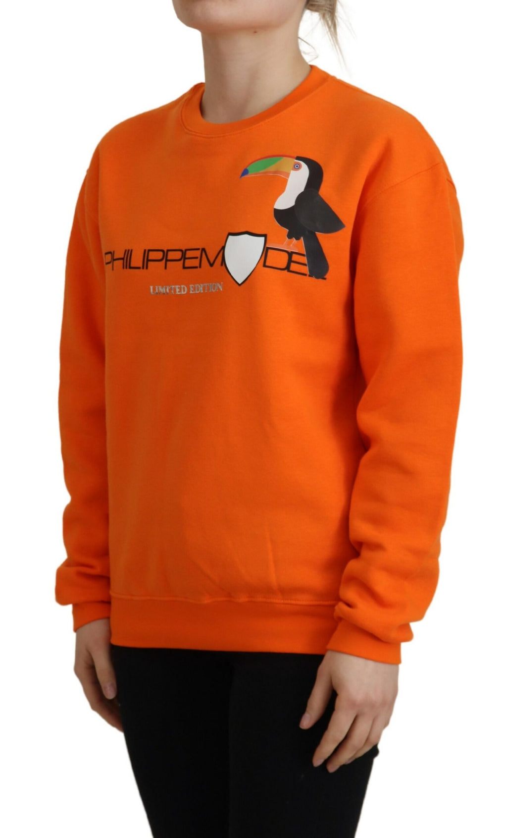 Philippe Model Orange bedruckter Pullover mit langen Ärmeln Pullover