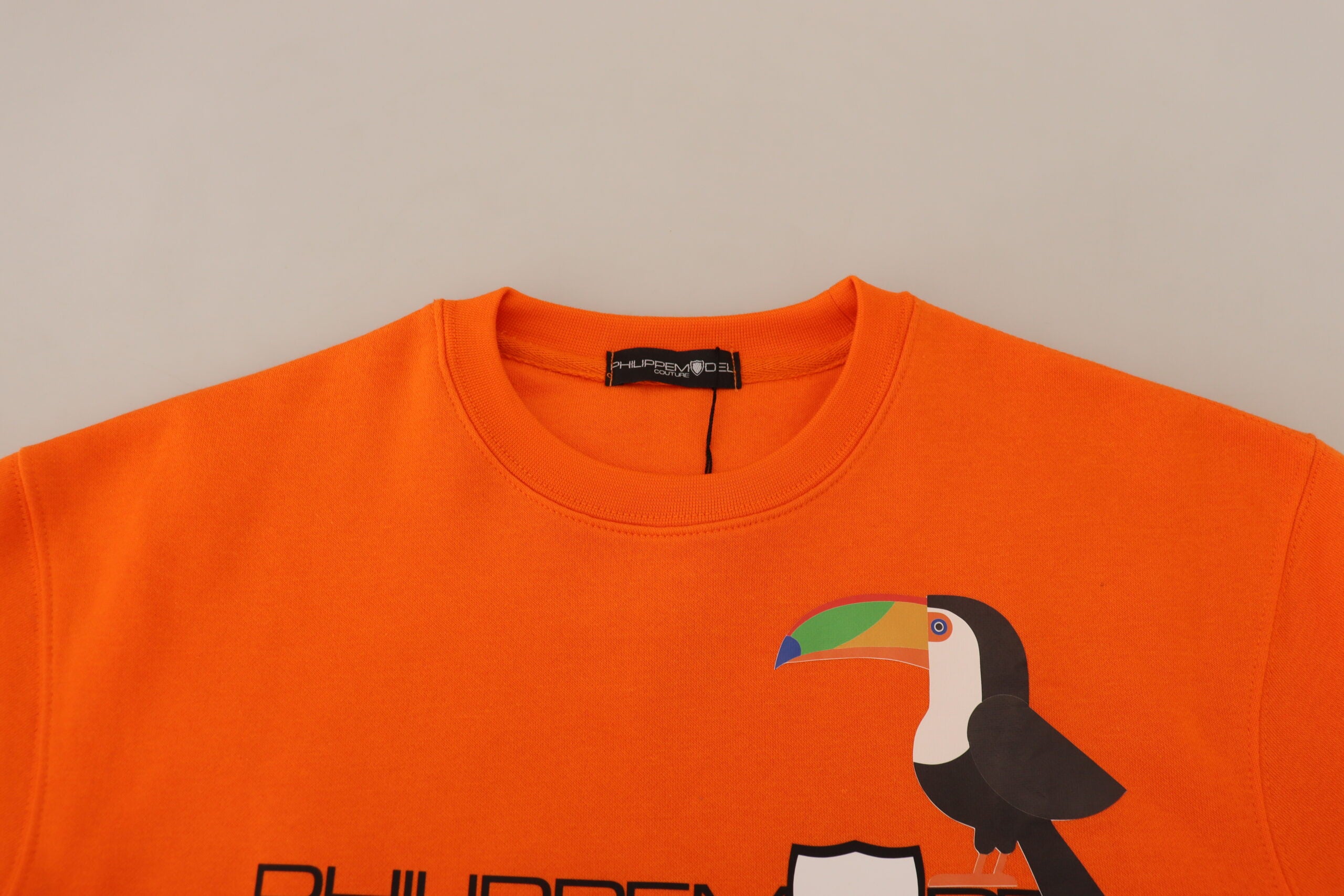 Philippe Model Orange bedruckter Pullover mit langen Ärmeln Pullover