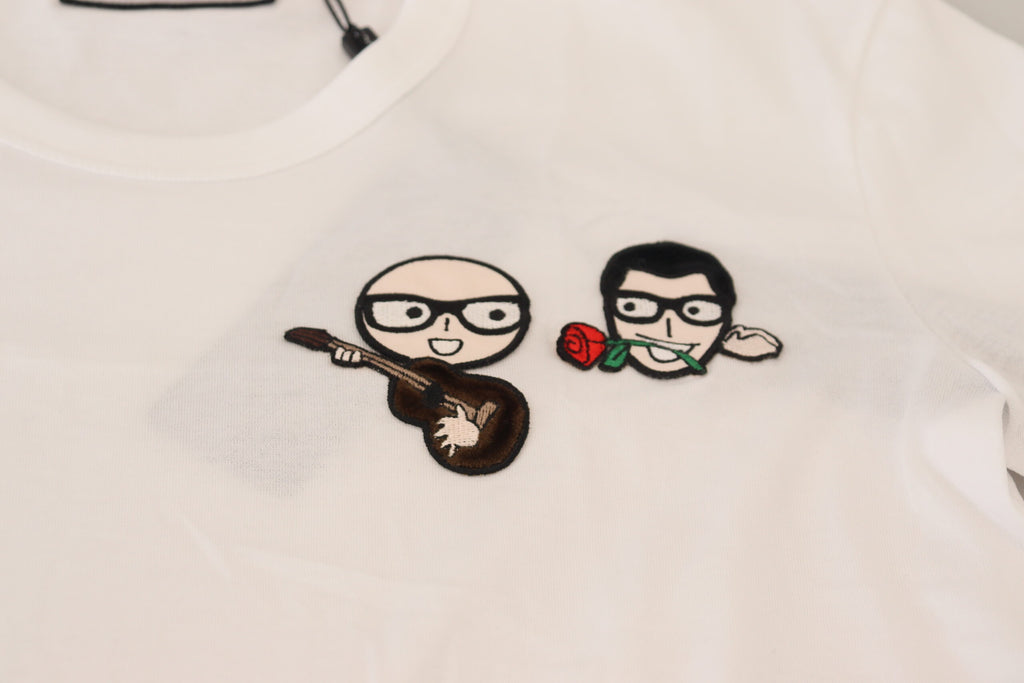 Dolce & Gabbana Weißes #dgfamily Baumwoll-T-Shirt mit Rundhalsausschnitt