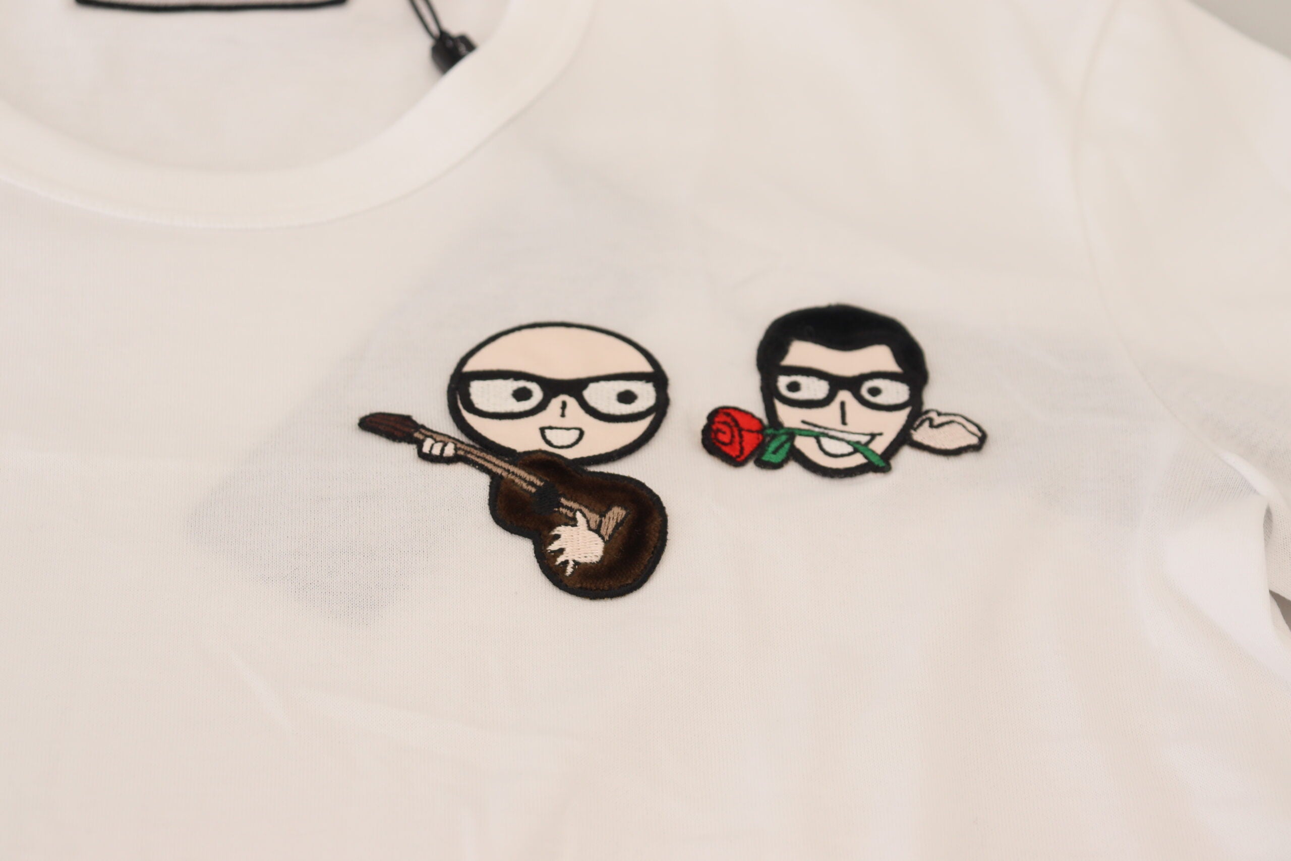 Dolce & Gabbana Weißes #dgfamily Baumwoll-T-Shirt mit Rundhalsausschnitt
