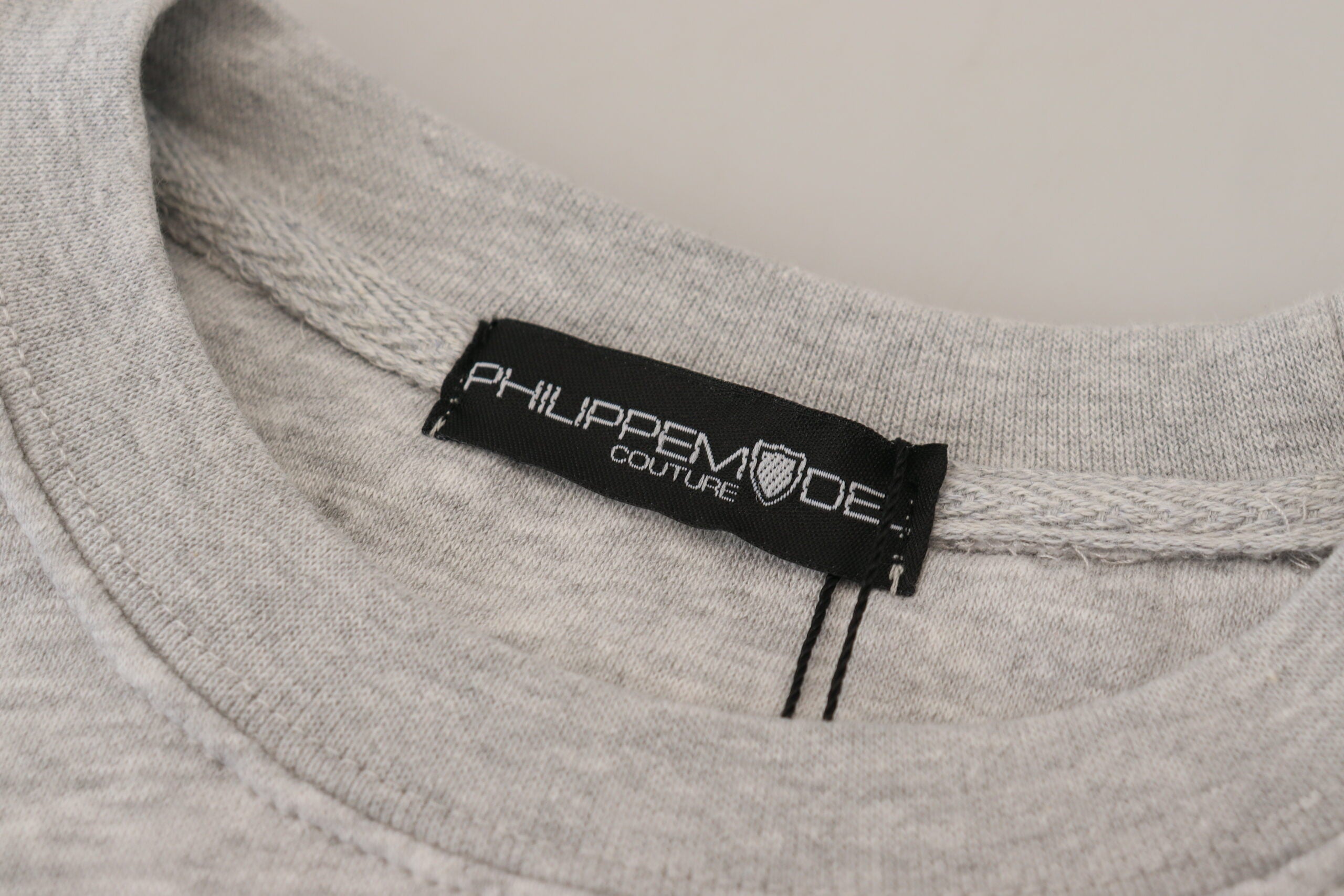 Philippe Model Grauer bedruckter Pullover mit langen Ärmeln Pullover