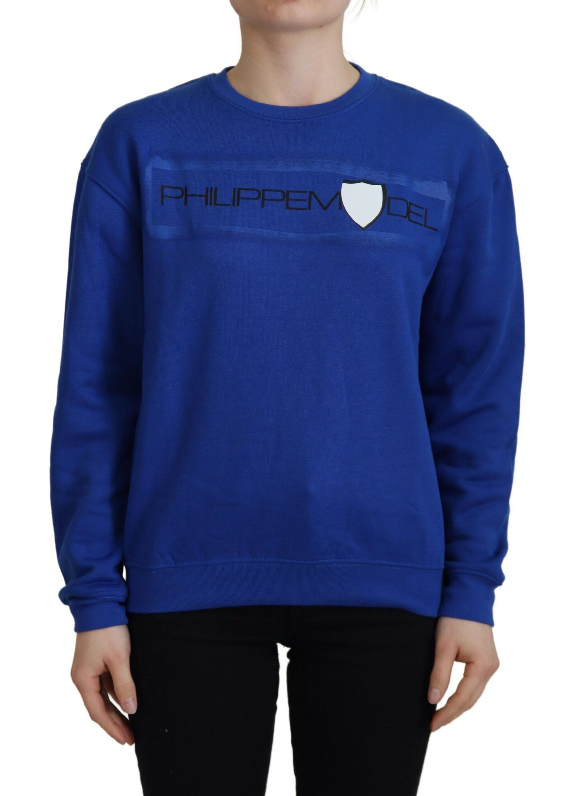 Philippe Model Blauer bedruckter Pullover mit langen Ärmeln Pullover