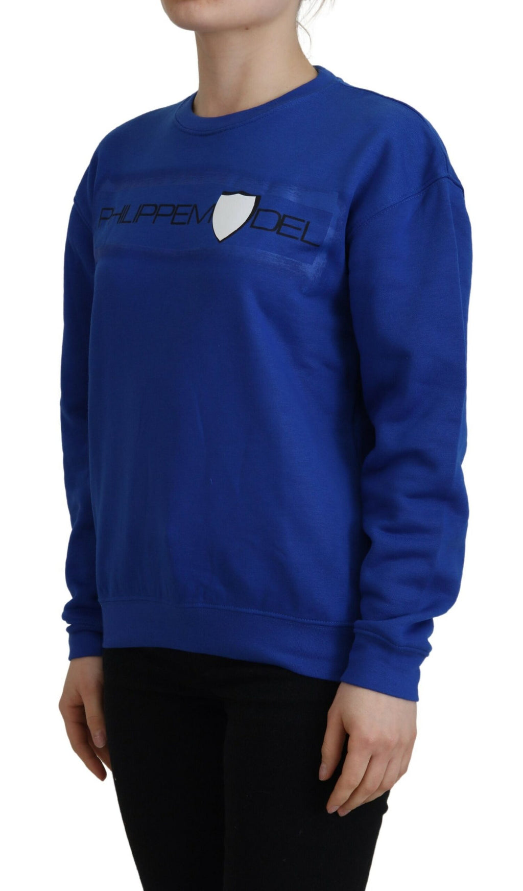 Philippe Model Blauer bedruckter Pullover mit langen Ärmeln Pullover