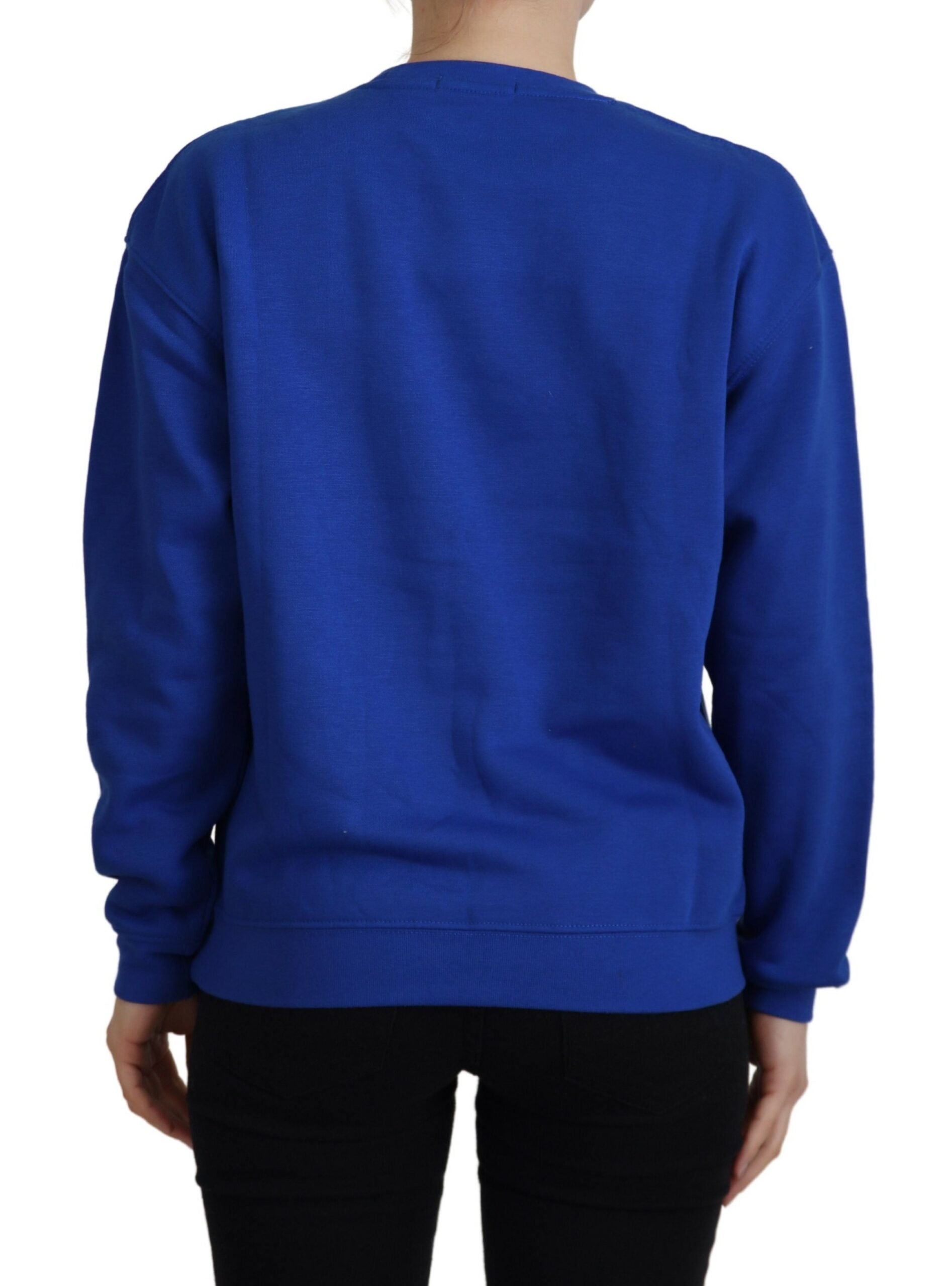 Philippe Model Blauer bedruckter Pullover mit langen Ärmeln Pullover