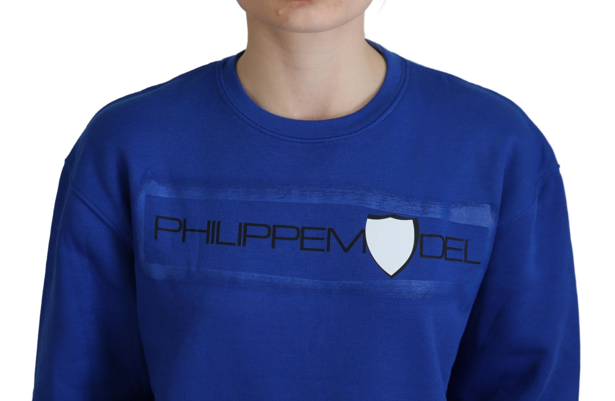 Philippe Model Blauer bedruckter Pullover mit langen Ärmeln Pullover
