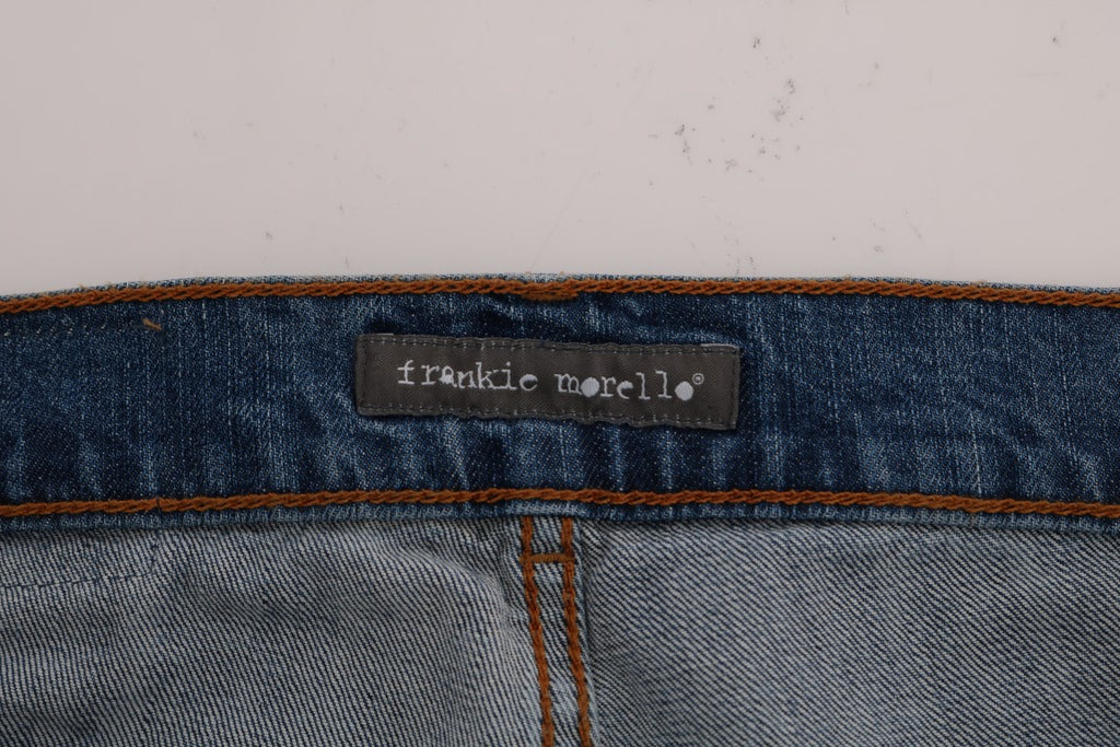 Frankie Morello Blaue Waschung Zerrissene Dunfermile Slim Fit Jeans