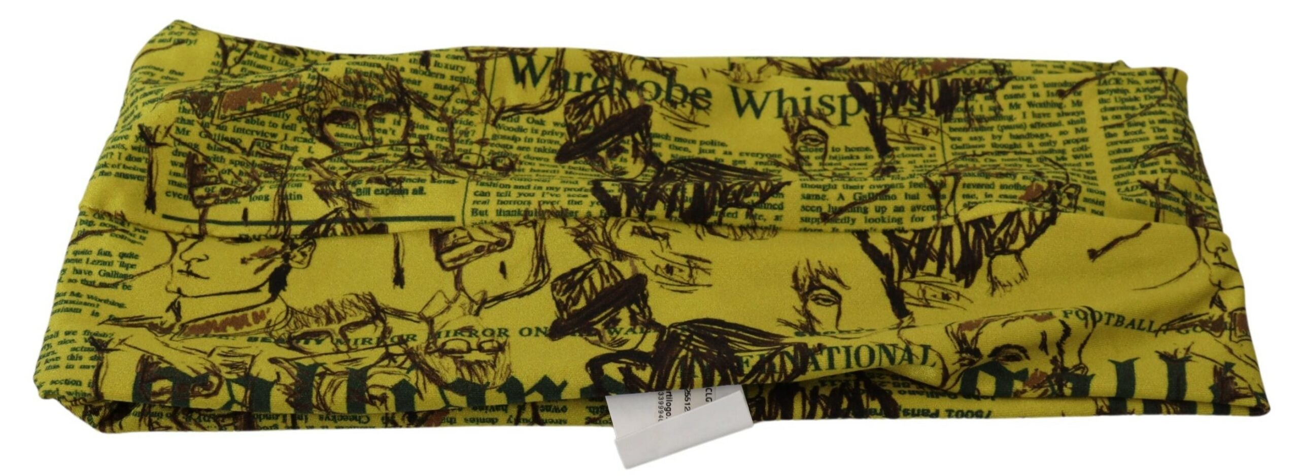 John Galliano Gelbe Bluse mit Zeitungsdruck in Kurzform