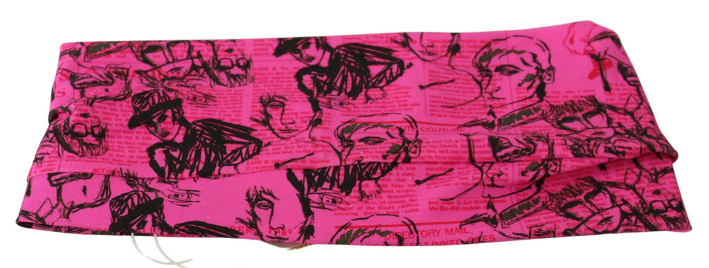 John Galliano Pinke Bluse mit Zeitungsdruck im BH-Format