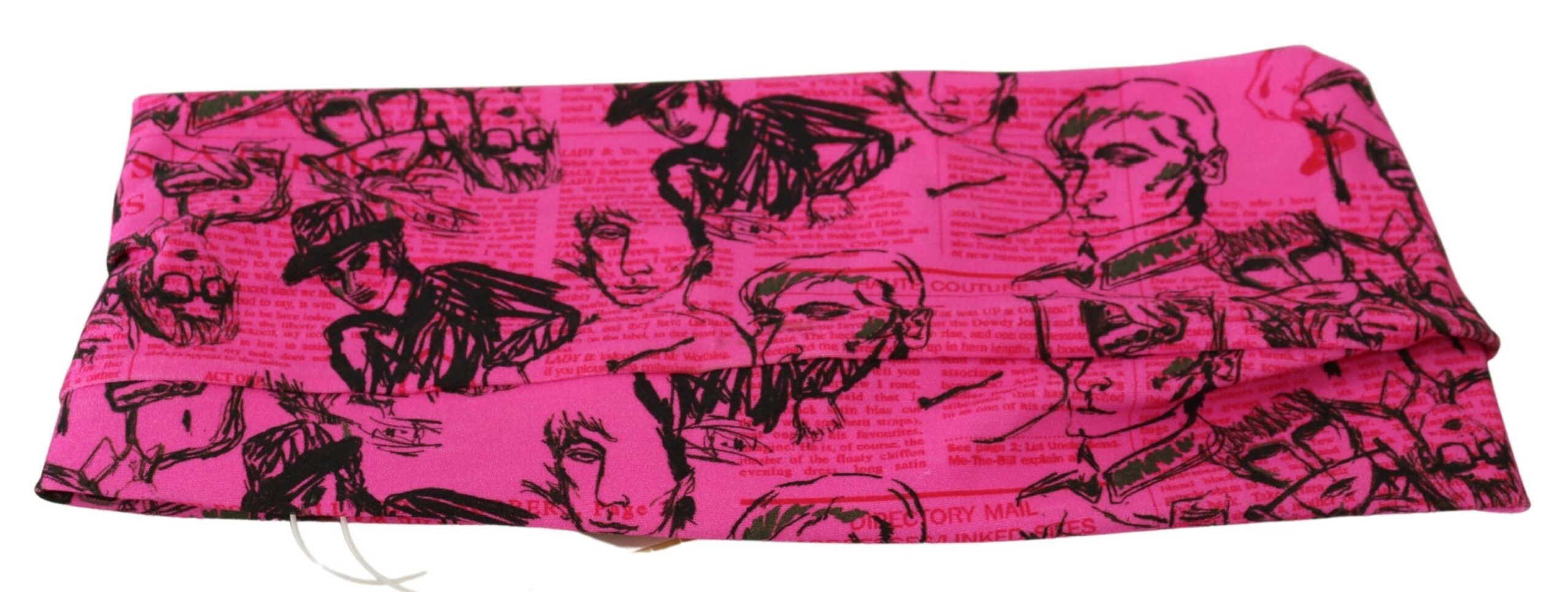 John Galliano Pinke Bluse mit Zeitungsdruck im BH-Format