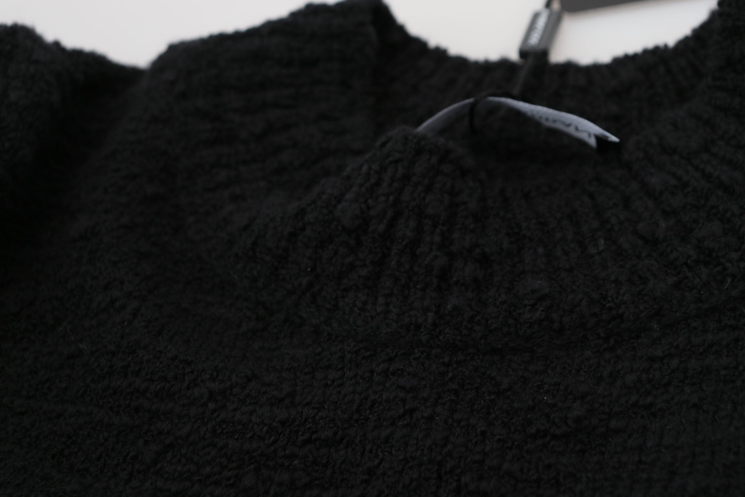 Dolce & Gabbana Schwarzer Wollstrickpullover mit Rundhalsausschnitt