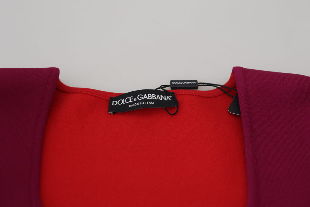 Dolce & Gabbana Multicolor Viskose Pullover mit quadratischem Ausschnitt