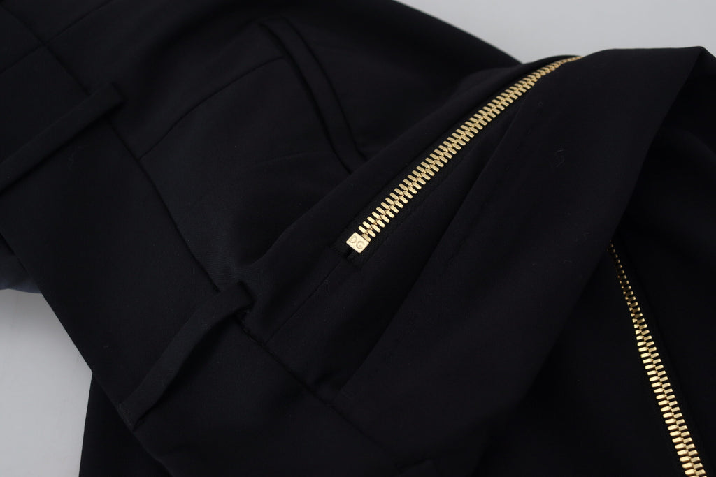 Dolce & Gabbana Schwarze taillierte Hose aus Wolle