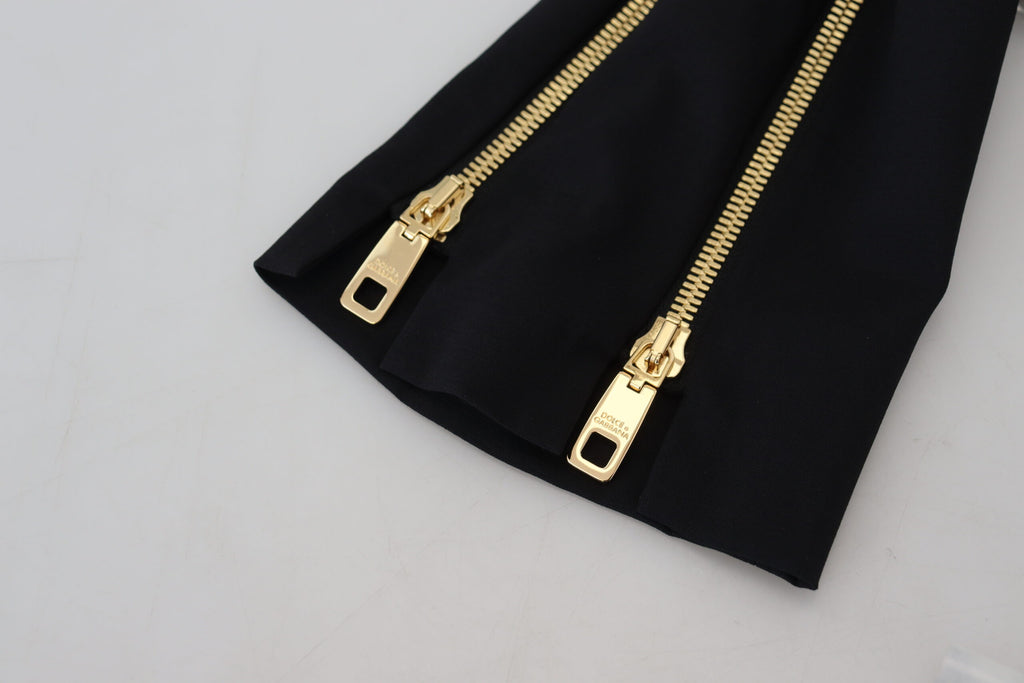 Dolce & Gabbana Schwarze taillierte Hose aus Wolle