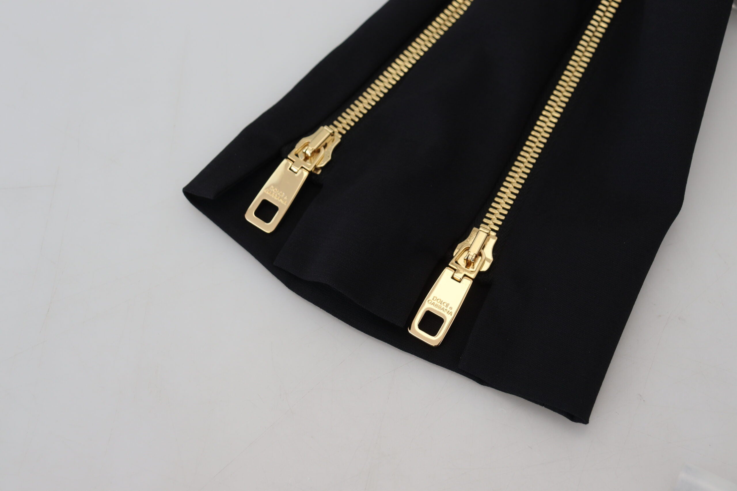 Dolce & Gabbana Schwarze taillierte Hose aus Wolle