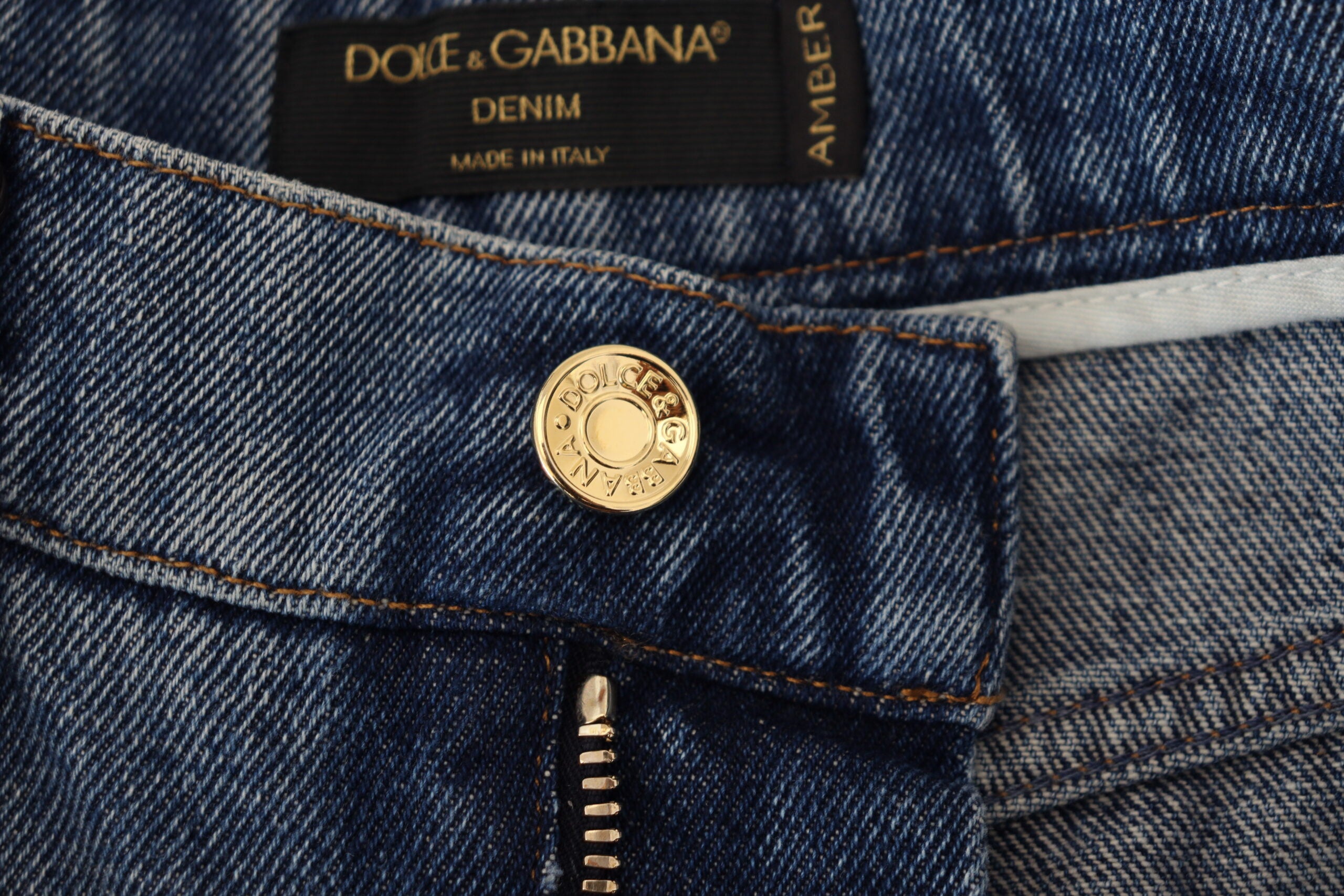 Dolce & Gabbana Blaue zerfledderte Skinny Denim-Jeans aus Baumwolle